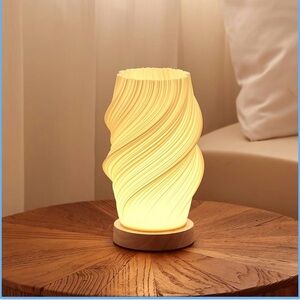 Elegant Cream Swirl Table Lamp